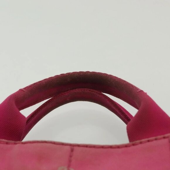 PRADA Canapa PM Hand Bag Canvas Pink Gold Auth bs28699 - Picture 9 of 16